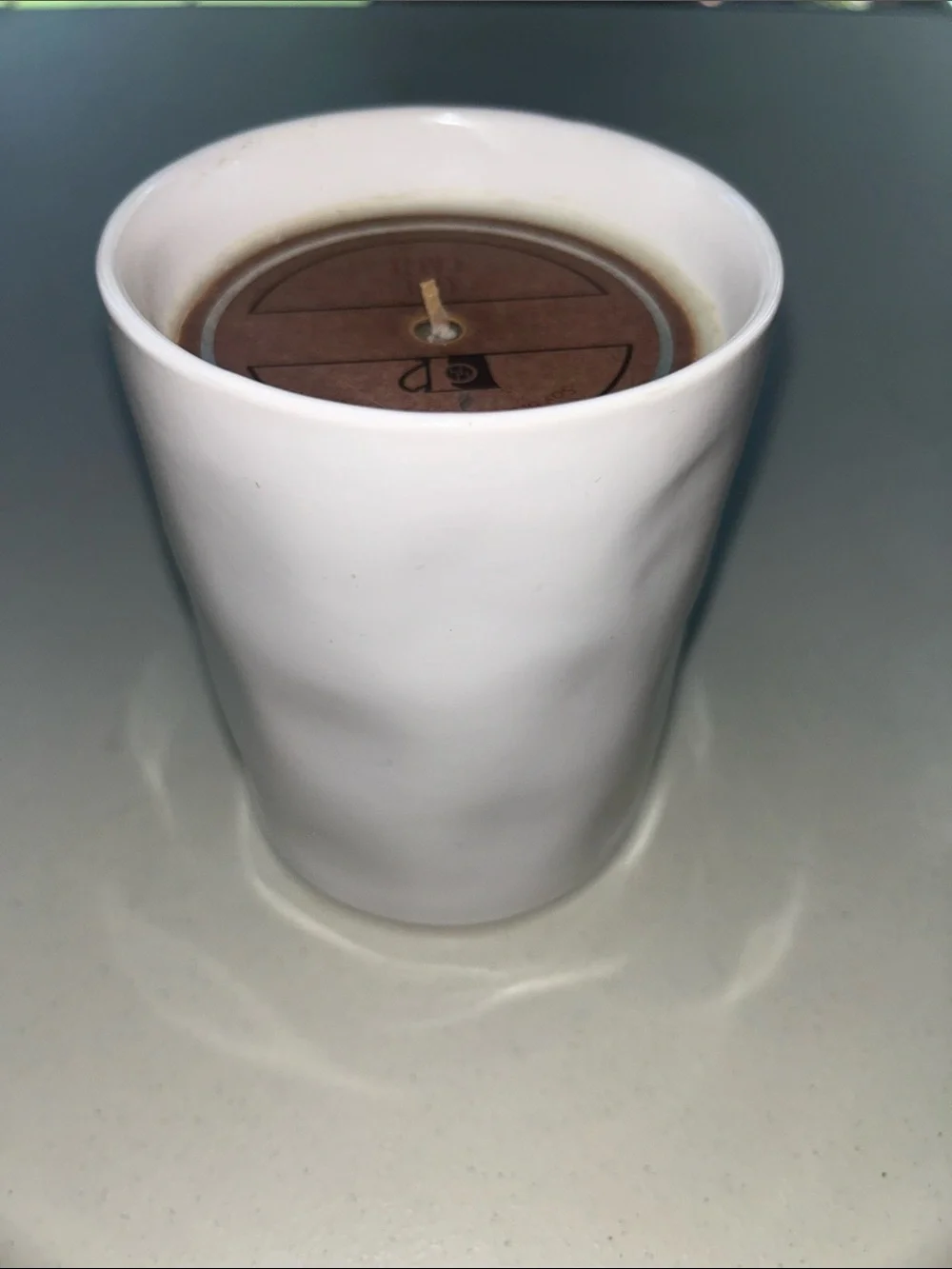 Coffee Bar Textured Ceramic Candle — White Kitchen Accent